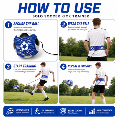 ⚽ Train Anywhere Solo Soccer Kick & Ball Control Trainer 🔥