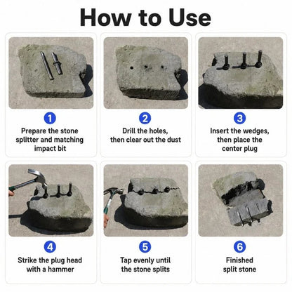 🪨 Heavy-Duty Stone Splitting Tool – Tough Masonry Work Helper