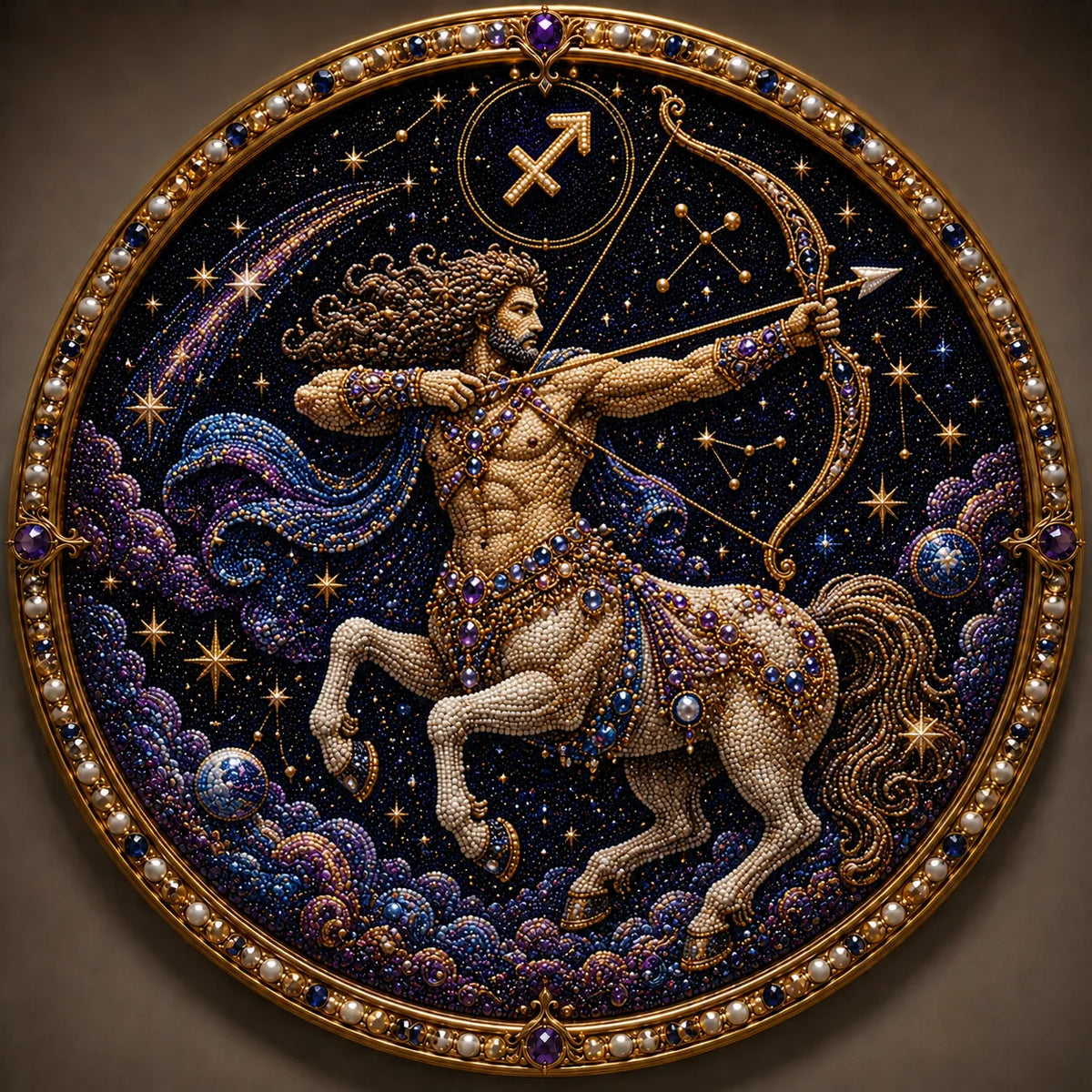 🔥49% OFF – ✨ Premium 3D Pearl 12 Zodiac Signs Art Kit | Luxury Flocked Canvas with Scratch-Resistant Non-Fading Pearl Beads DIY Handmade Astrology Decor ♈🌙💎