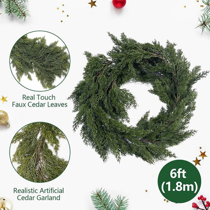 🌲Lifelike Cedar Evergreen Holiday Garland