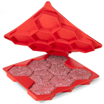 8-Cavity Burger Prep Tray 🍔 – Silicone Patty Maker for Shaping, Storing & Freezing