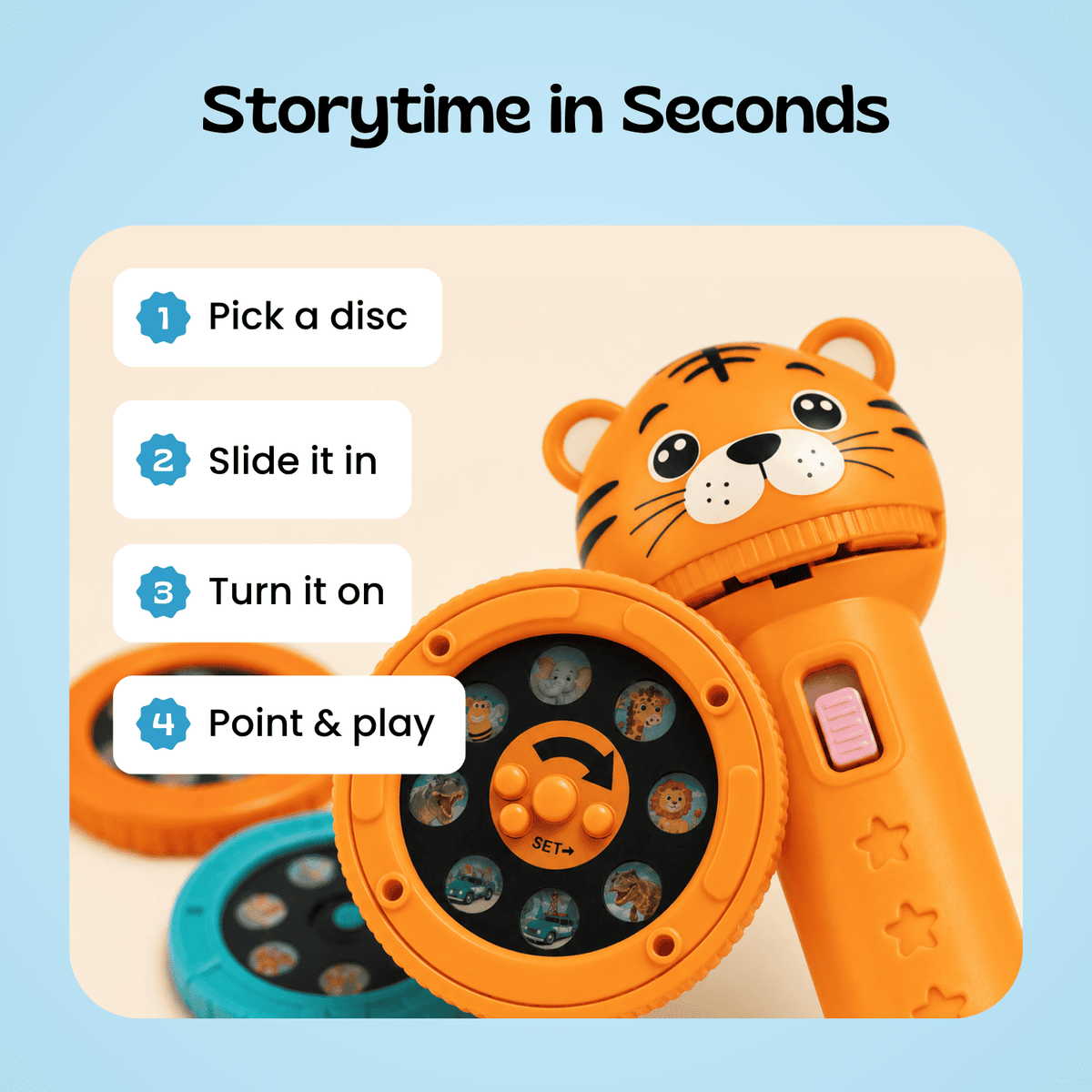 DreamBeam Bedtime Story Projector ✨ – Magical Storytime for Kids