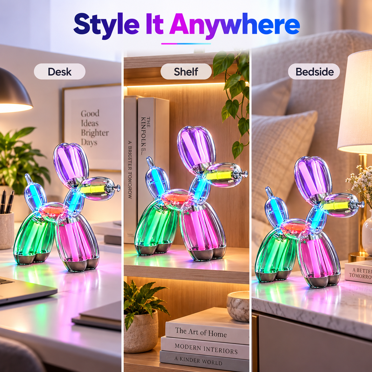 Rechargeable RGB Balloon Dog Lamp