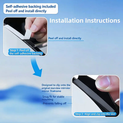 2-in-1 Mirror Rain Visor 🌧️ – 360° Blind Spot Mirrorv