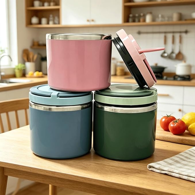 🥗 FreshLock Insulated Stainless Steel Lunch Container – Leakproof, Stackable & Easy to Carry