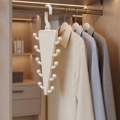 Space-Saving 12-Hook Rotating Closet Organizer