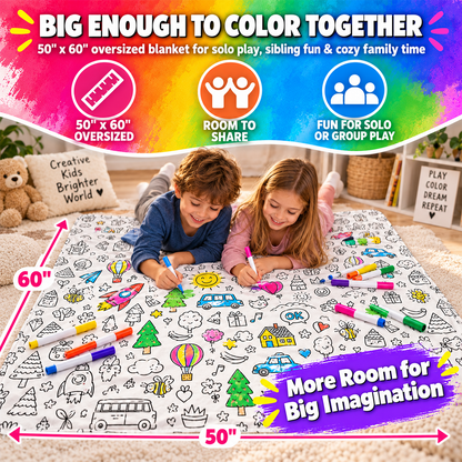 🖍️ Create Your Own Cozy Coloring Blanket with 12 Vibrant Fabric Markers