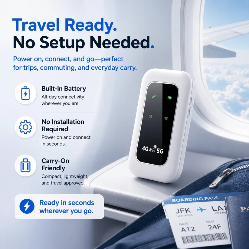 📶 All-Network Pocket WiFi – Ready in Seconds No Setup! No Hassle! Just Connect!🔥[Power on and use, free for life].