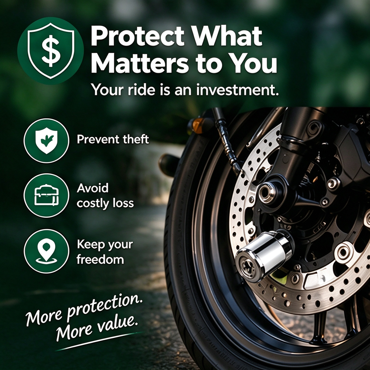 🏍️ Motorcycle Disc Brake Lock – Compact Security for Parked Bikes