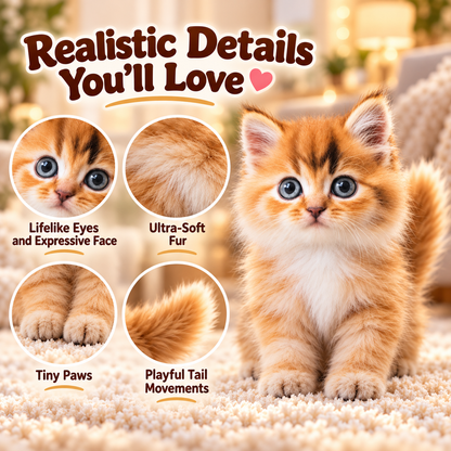 🎄49% OFF🐱🐾 Golden Buddy™  🎄49% OFF🐱🐾 Golden Buddy™  Realistic Robot Kitty – Interactive Walking & Meowing Companion