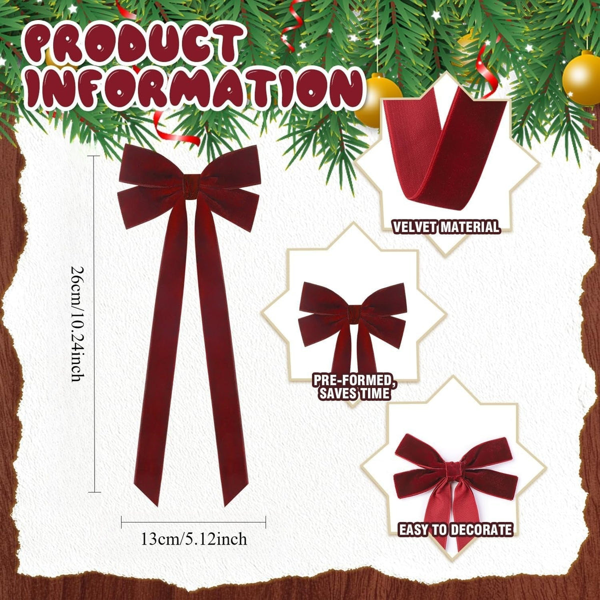 🎄50% OFF🎀16 PCS Velvet Christmas Bows Set