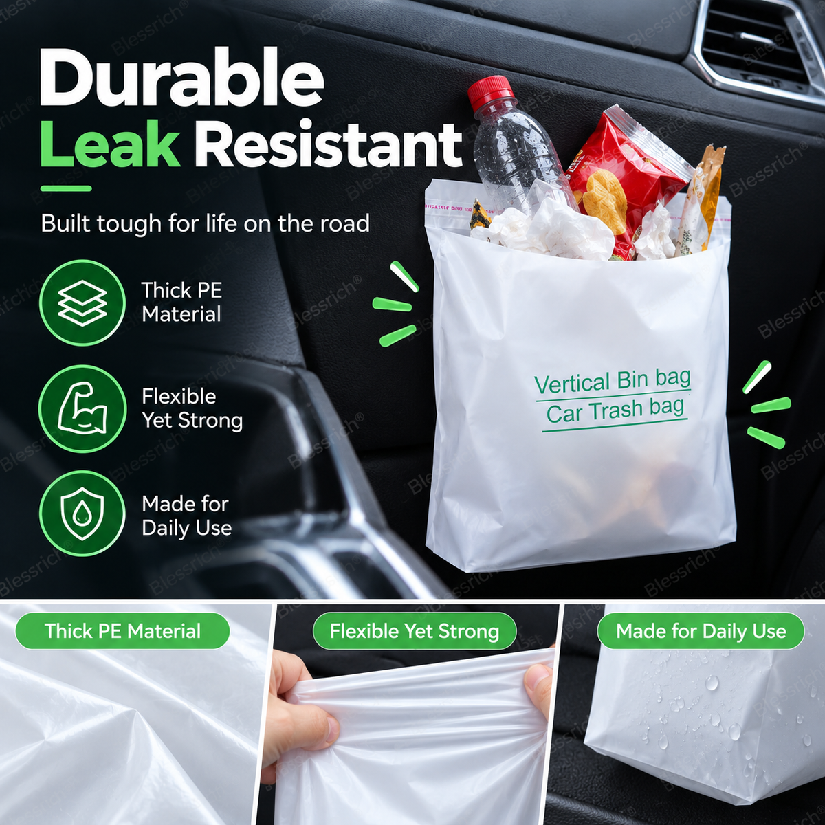 🥳2026 HOT SALE🥳💞50K+ SOLD!🚗Self-Adhesive Car Cleaning Bags – Stick anywhere, stand firm. Multi‑use for trash or storage. No mess, no marks. 🧹✨