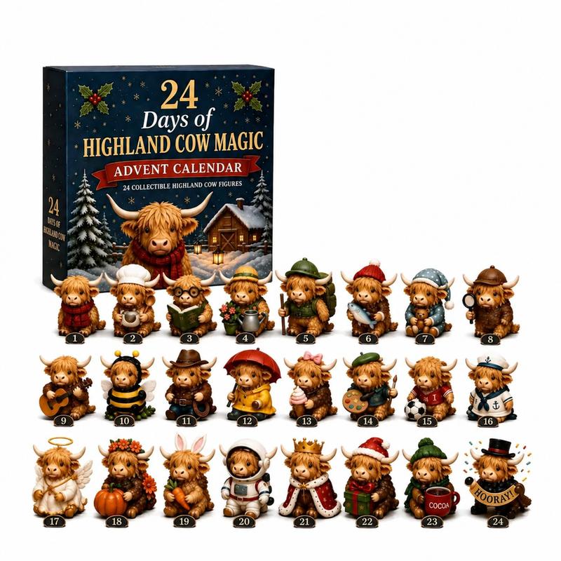 🐮 Highland Cow Christmas Countdown Calendar – 24 Days of Cozy Farmhouse Surprises 🎄✨