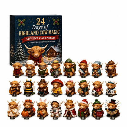 🐮 Highland Cow Christmas Countdown Calendar – 24 Days of Cozy Farmhouse Surprises 🎄✨
