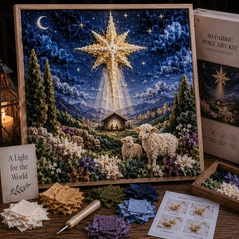 ✝️ Christian 3D Fabric Craft Kit – Faith-Inspired Poke Art Project