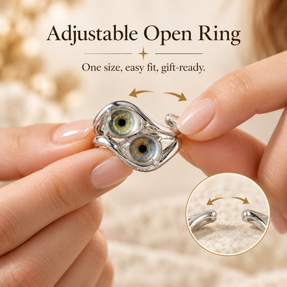 Lifelike Double-Iris Intertwined Couple Ring for Anniversary, Engagement, Wedding & Valentine’s Day Gift