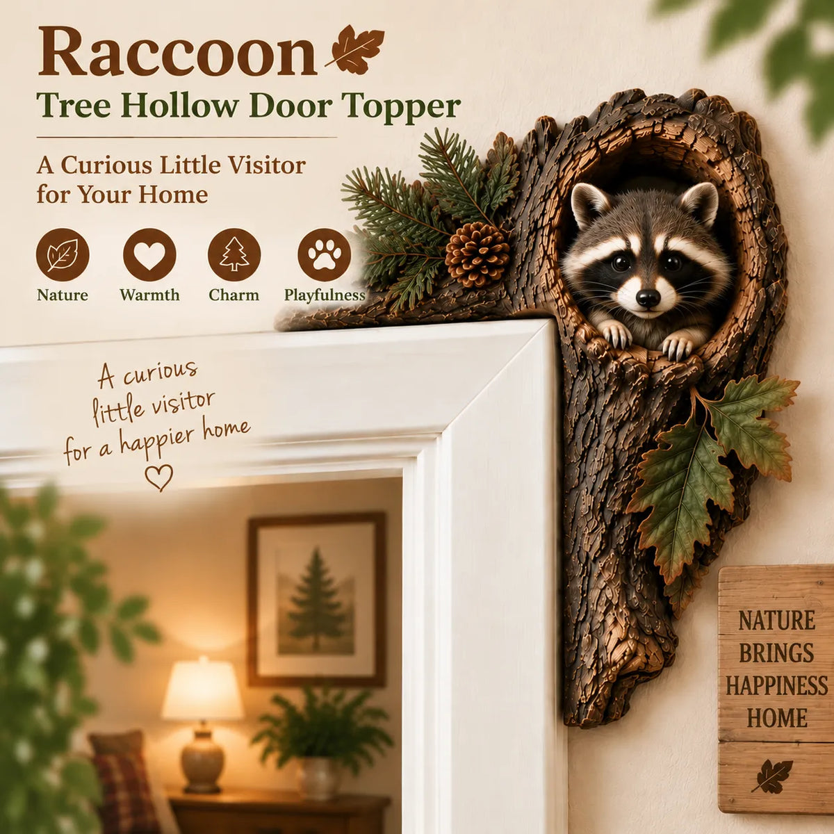 ⏰ 50% OFF TODAY – 🐿️ 3D Woodland Chipmunk Door Accent | Nature-Inspired Home Decor