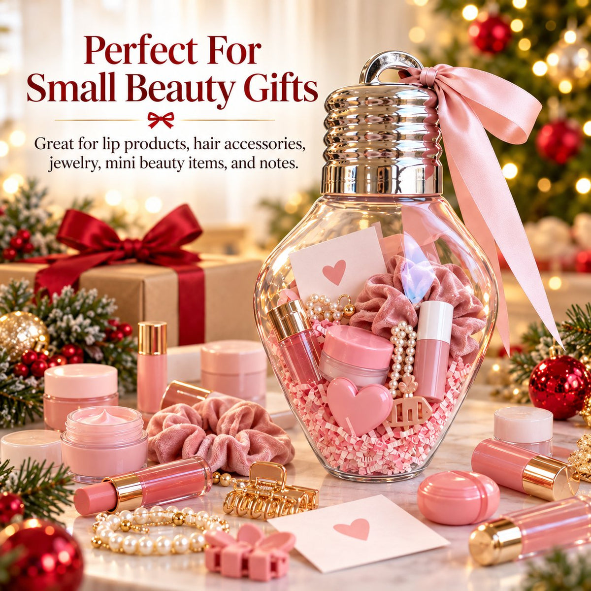 DIY Christmas Bulb Ornament Gift Jar