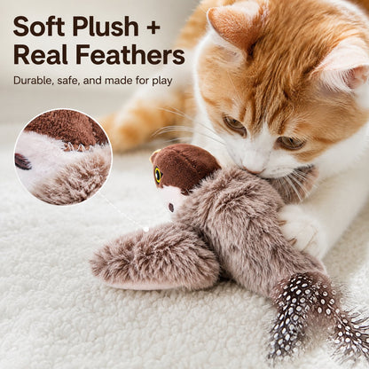 Flapping Bird Interactive Cat Toy, Hunting Stimulation Toy to Relieve Cat Boredom & Scratching