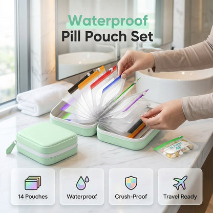 🔥Last Day 40% Off ! Crush‑Proof Waterproof Pill Pouch Set💊
