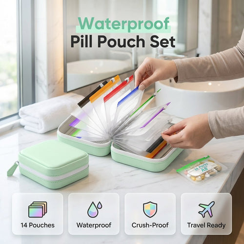 🔥Last Day 40% Off ! Crush‑Proof Waterproof Pill Pouch Set💊