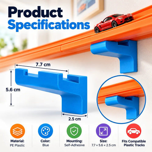 🌹Wall-Mounted Toy Car Track Brackets (5/10 Pack) – No-Drill Adhesive Holders for Elevated Racing Fun 🏎️🚀