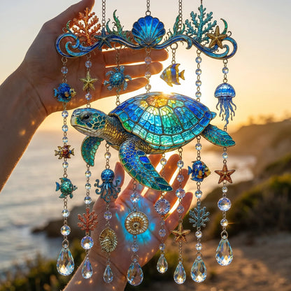 🐬 49% OFF Today | Crystal Ocean Wind Chime ✨ Coastal Hanging Decor for Garden, Porch & Yard