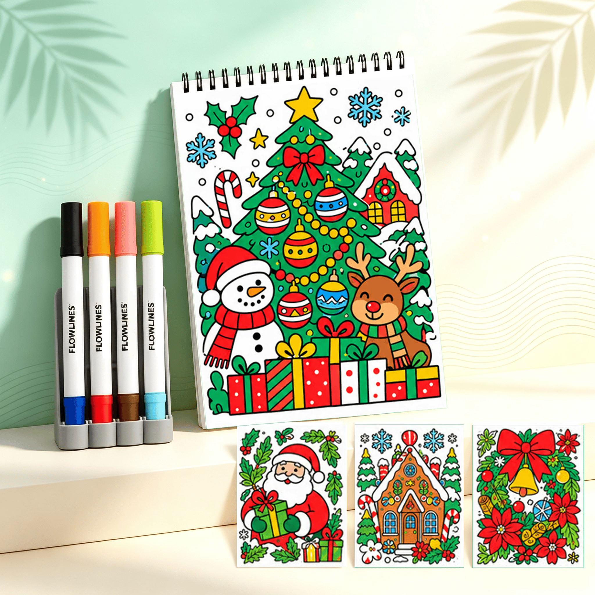 🌿  Guided Flow Art Coloring Pad with Double-Sided Markers 🎨