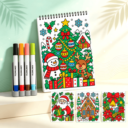 🌿  Guided Flow Art Coloring Pad with Double-Sided Markers 🎨