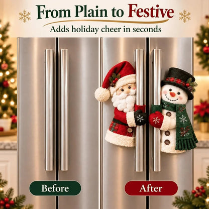 🎄Cozy Snowman Handle Huggers Set – Plush Holiday Decor for Fridge, Oven & Cabinets ☃️