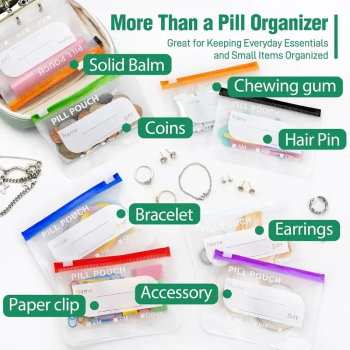 💊 A8 Waterproof Pill Organizer – Crush-Resistant 7–14 Day Storage Pouch