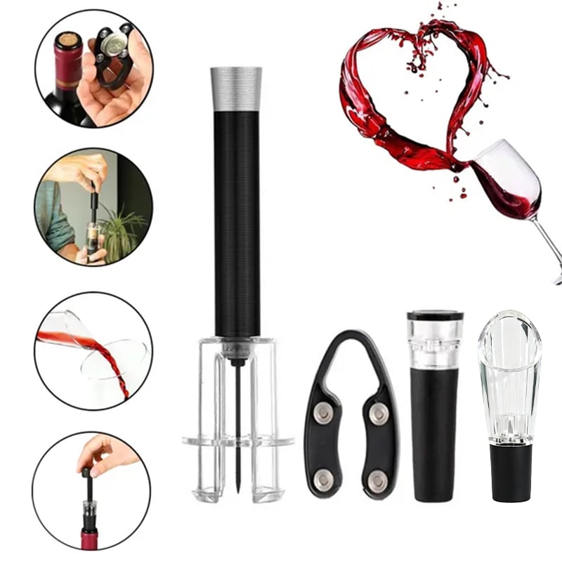 🔥Air Pump Cork Remover Wine Bottle Opener Set