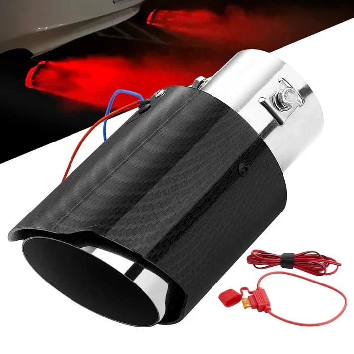 🔴 Universal LED Exhaust Tip Light – Bold Red Rear Glow, Straight Fit