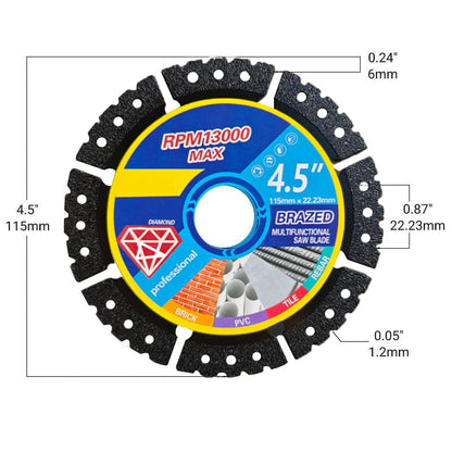 4.5" Multi-Material Diamond Cutting Blade 💎 – Heavy-Duty Saw Disc