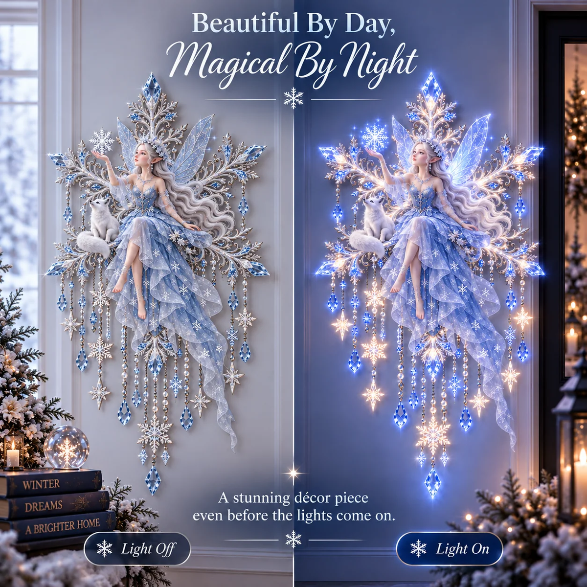 ❄️ Snow Elf Starfall Wall Light – Magical Christmas Glow ✨