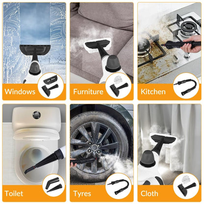 Handheld Steam Cleaner 🧼 – Pressurized Cleaning Kit with 11 Accessories