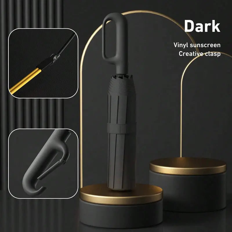 StormReady Compact Auto-Fold Umbrella ☔ Windproof, Water-Repellent Design with Clip-On Loop