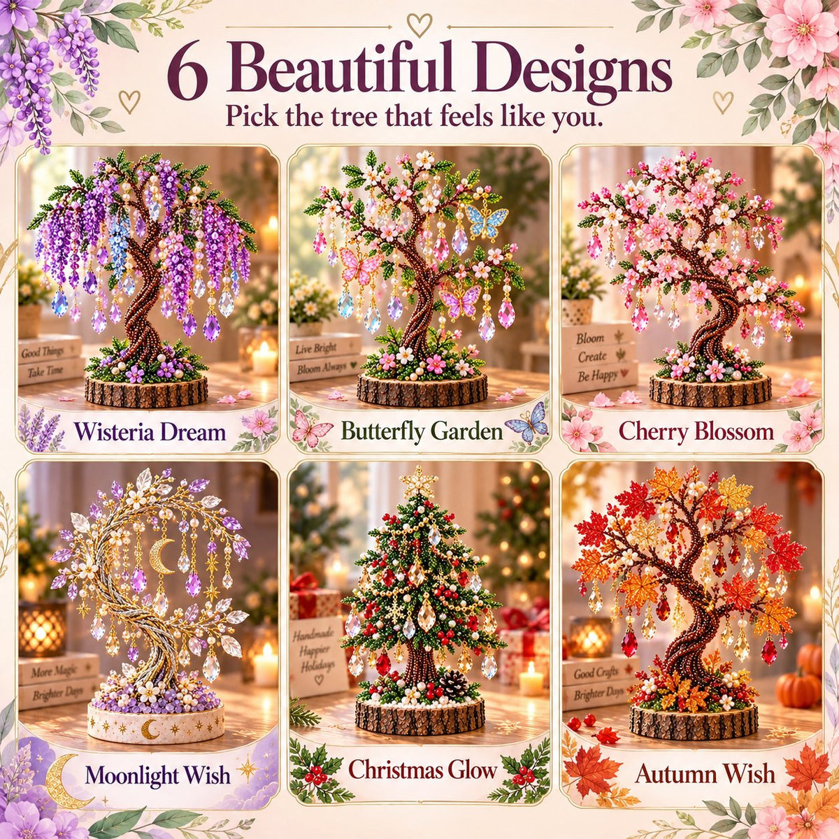 💎🌳 DIY Beaded Gem Tree Kit – Create Your Own Sparkling Crystal Tree Decor