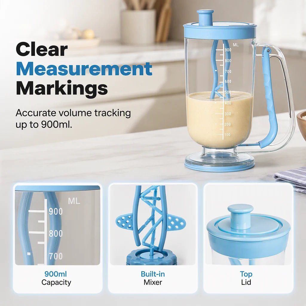 🥞 Pancake Batter Mixer & Dispenser – Easy Breakfast Prep