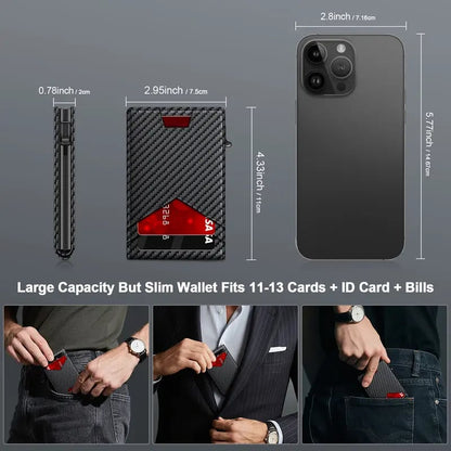 ⚡ Men's Slim RFID-Blocking Pop-Up Bifold Wallet with Quick-Access Card Holder