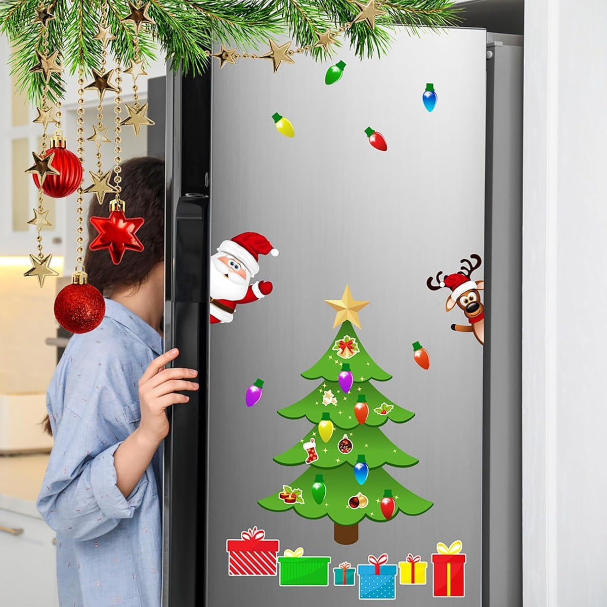 🎄 Build-Your-Own Magnetic Christmas Tree – Festive DIY Fridge Decorating Kit