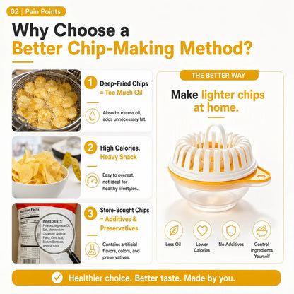 DIY Microwave Potato Chip Maker 🥔 – Easy Slicer & Cooking Bowl Set