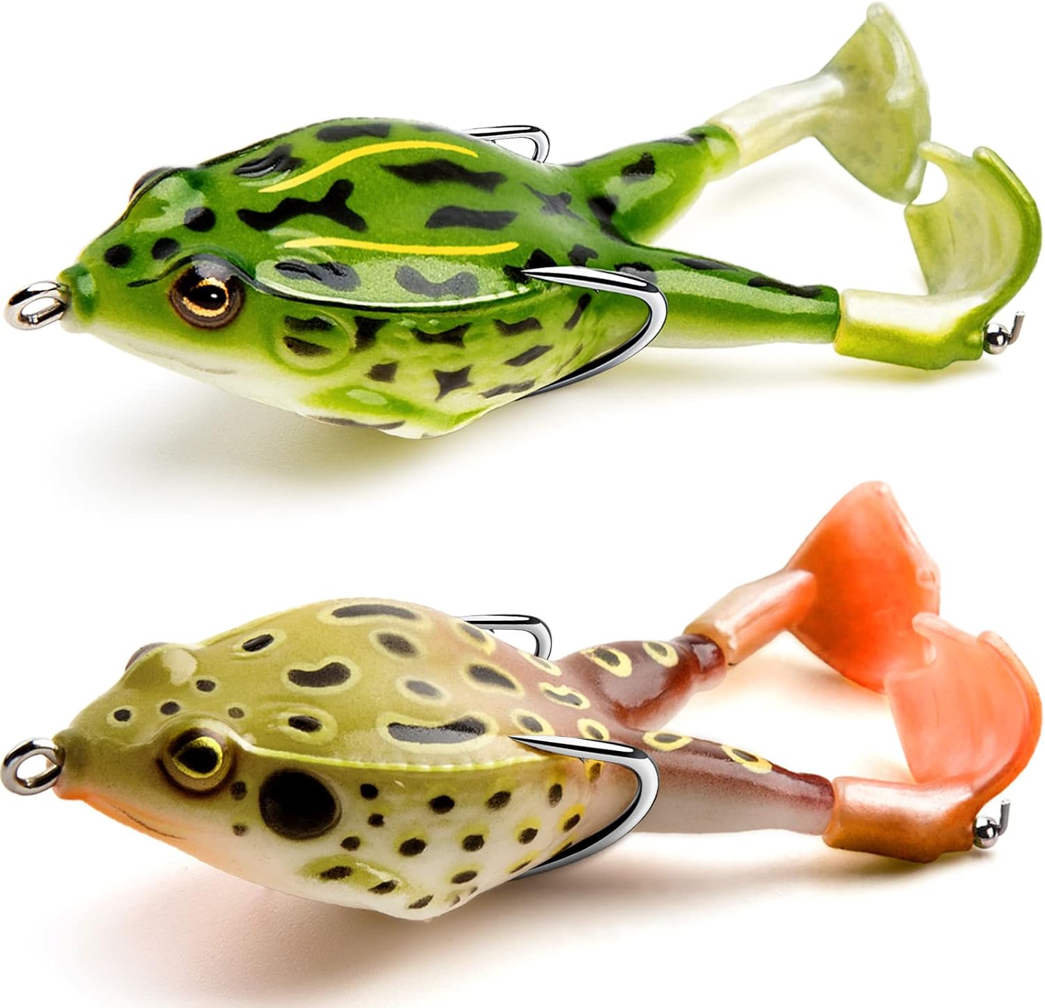 🔥 Save Over 50% Today! 🐸 Mixed-Color Weedless Frog Lures with 360° Propeller Feet