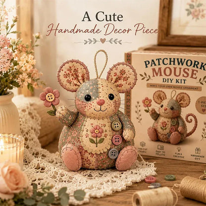 🎁 Handcrafted Vintage Mouse Plush Sewing Kit 🧵 DIY Heirloom Craft Gift Set