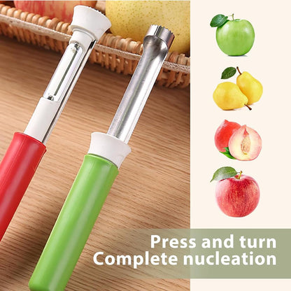 🍎🔪 2-in-1 Apple Corer & Peeler – Faster Fruit Prep with One Stainless Steel Tool
