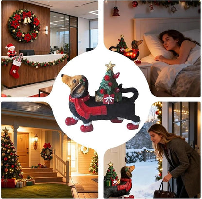 Christmas Dachshund Glow Figurine