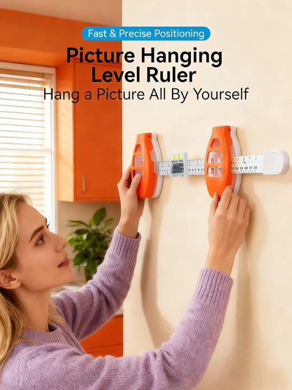 3-in-1 Frame Hanging Helper 🖼️ – Built-In Level, Ruler & 14 Nails