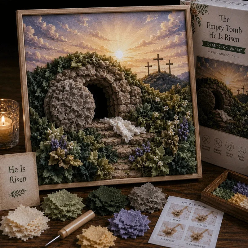 ✝️ Christian 3D Fabric Craft Kit – Faith-Inspired Poke Art Project