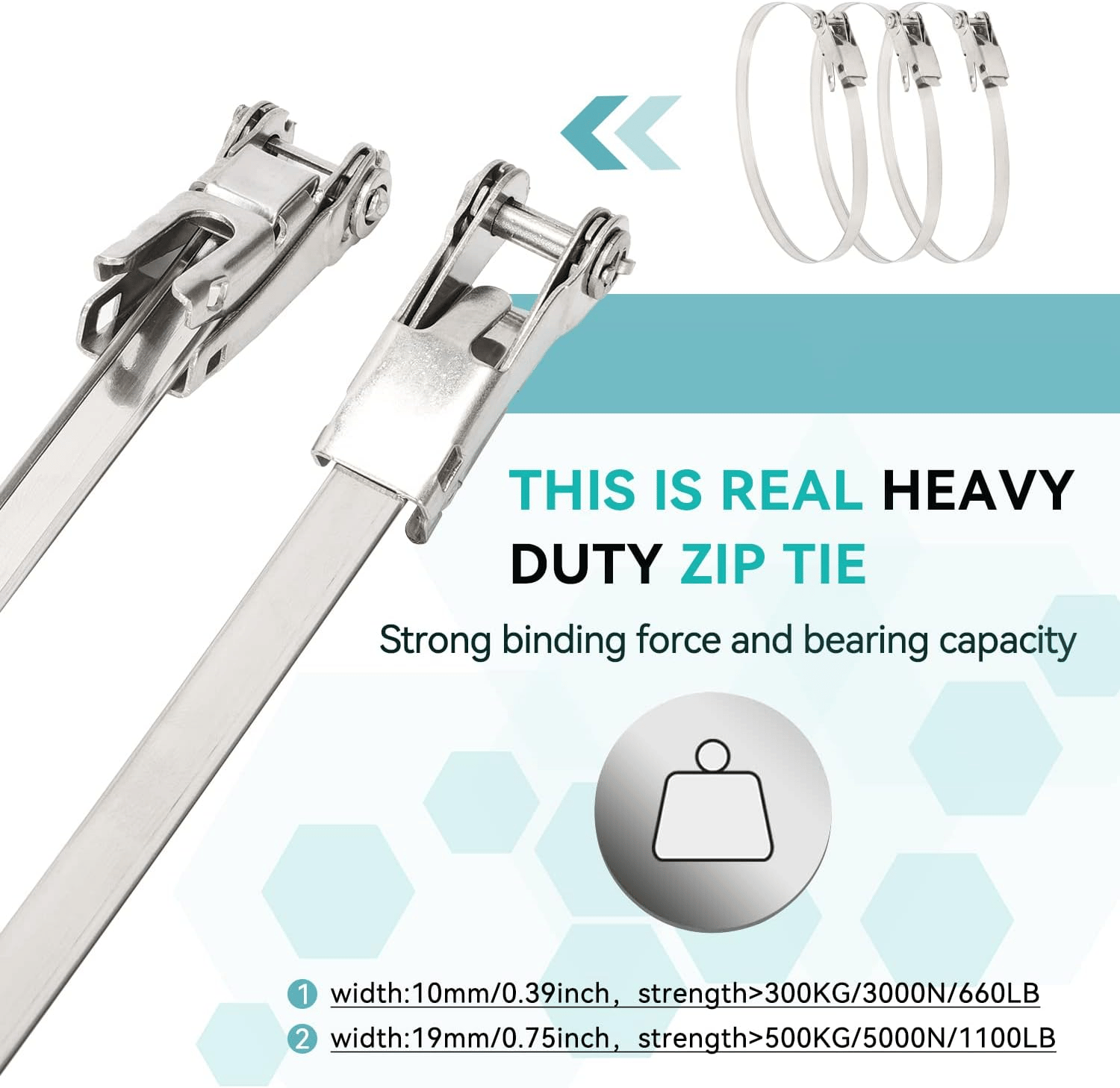 Portable 304 Stainless Steel Zip Tie With Ratchet