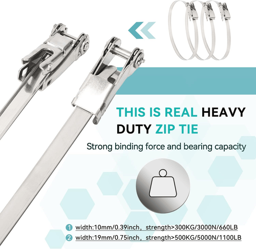 Portable 304 Stainless Steel Zip Tie With Ratchet